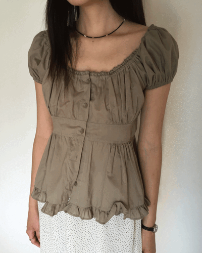 더기 [오늘출발/BEST]오프 넥 퍼프 블라우스 (3color) *블랙, 아이보리 당일발송 가능!