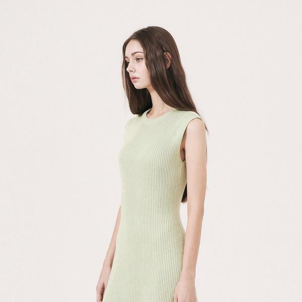WOOL SLEEVELESS DRESS - MINT