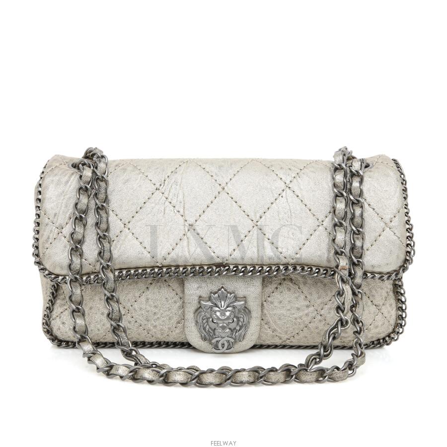 샤넬 칼라거펠트 라이언 메탈릭골드 플랩 체인백 미듐 2007