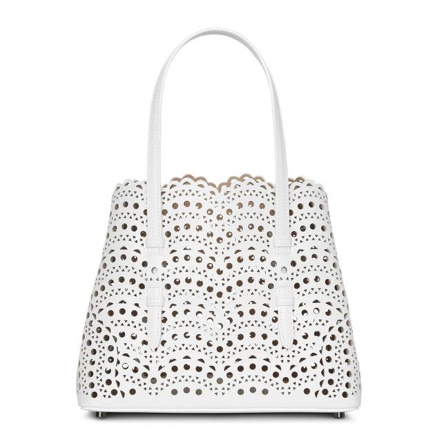 Mina 25 vienne vague white leather tote bag