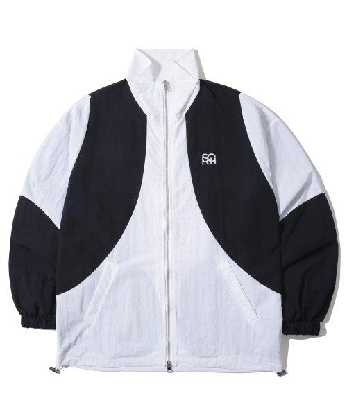 라운드 콤비 윈드브레이커 블랙