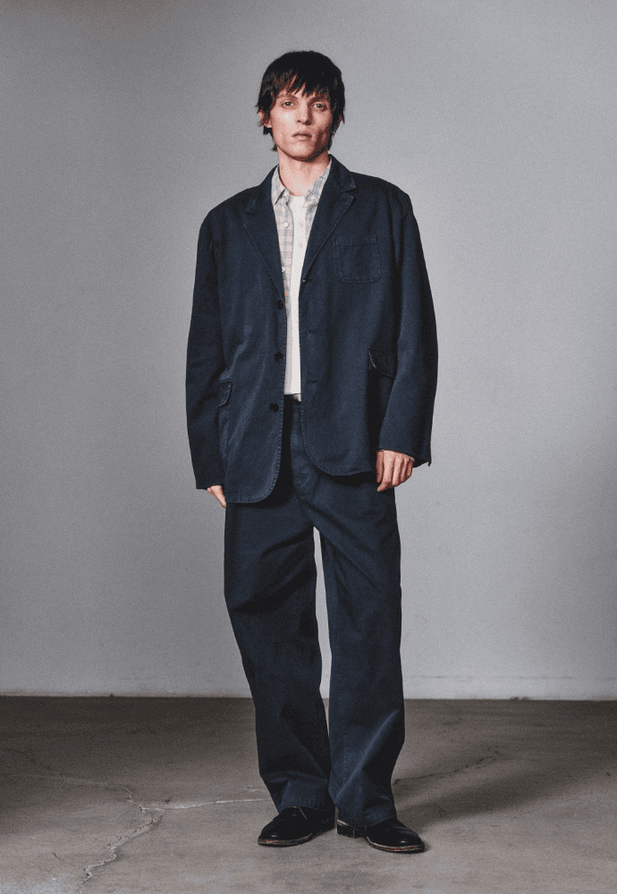 Washed 3 Button Blazer_Dark Navy