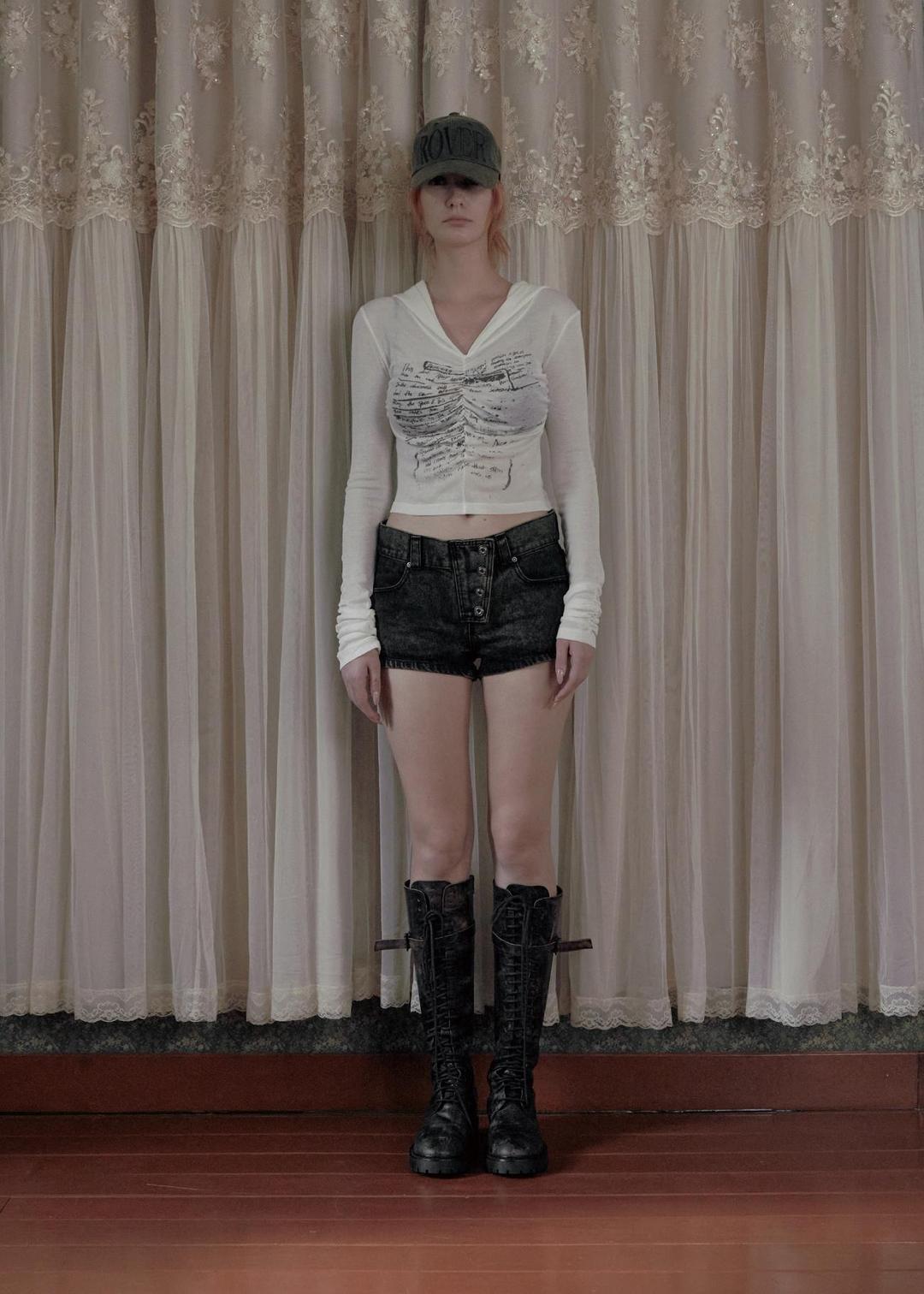 [ 순차 발송 9/20 ~ ] BUTTON FLY DENIM SHORTS, DEEP KHAKI