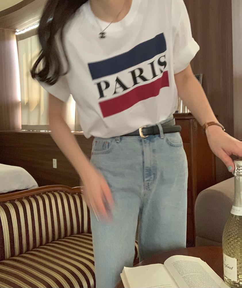 파리스 반팔 티셔츠 / 프린팅티셔츠 반팔티셔츠 루즈핏티셔츠 오버핏티셔츠