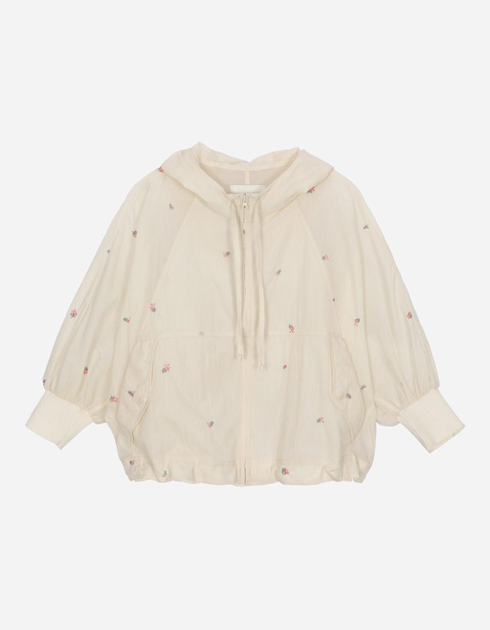 [Thursday Island]_T264MJP233W_플라워 자수 나일론 후드점퍼