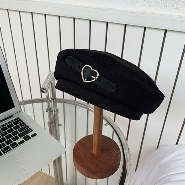 [가을신상]하트 버클 베레모 빵모자 모자