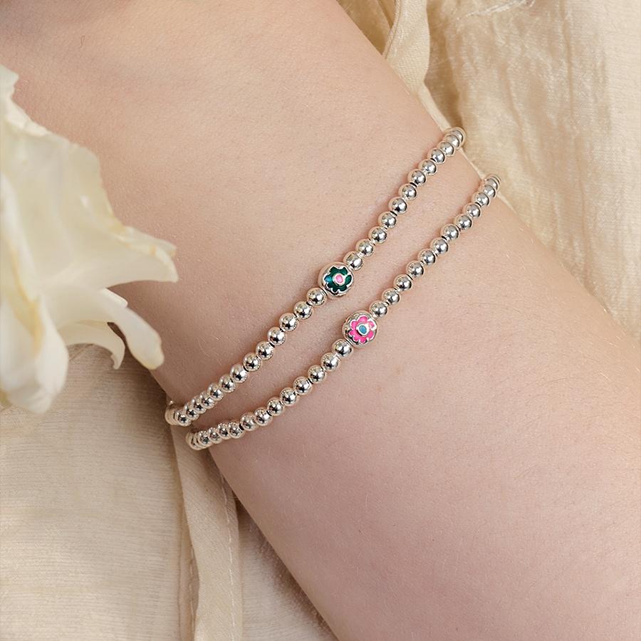 [천우희 착용] [sv925] flower ball bracelet