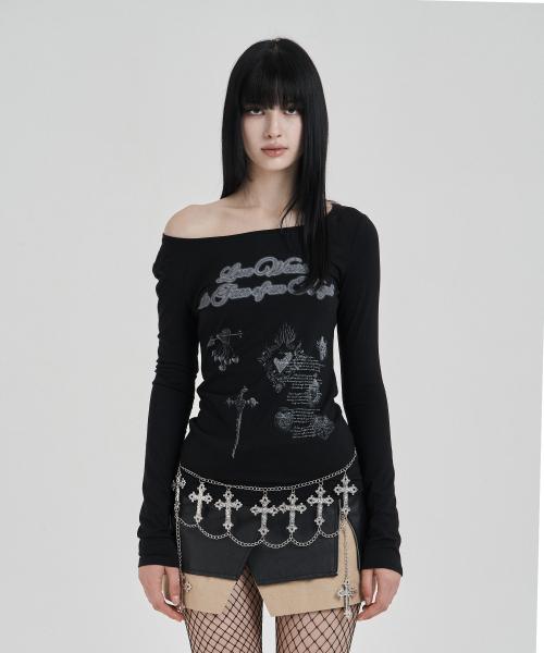 Black Vintage heart longsleeve