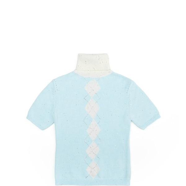 Agyle Short Sleeve Turtleneck Knit (Sky Blue)