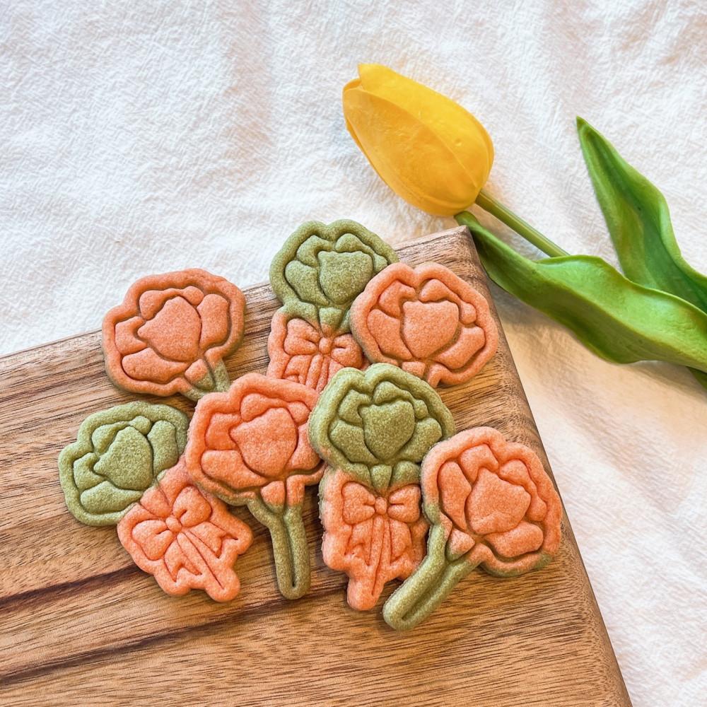 카네이션 쿠키커터 쿠키틀 기본 리본 품은 곰 모양 베이킹 도구