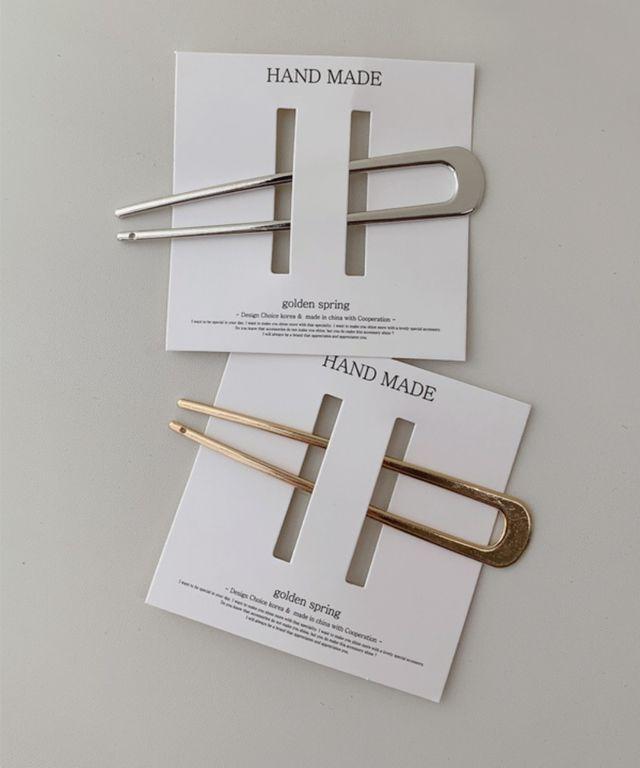 [1+1/SET] U자 비녀핀 고정 헤어핀 올림머리 똥머리 메탈 핀