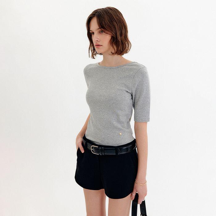올리버 백 포인트 티셔츠_그레이 / OLIVER BACK POINT T-SHIRT_GREY