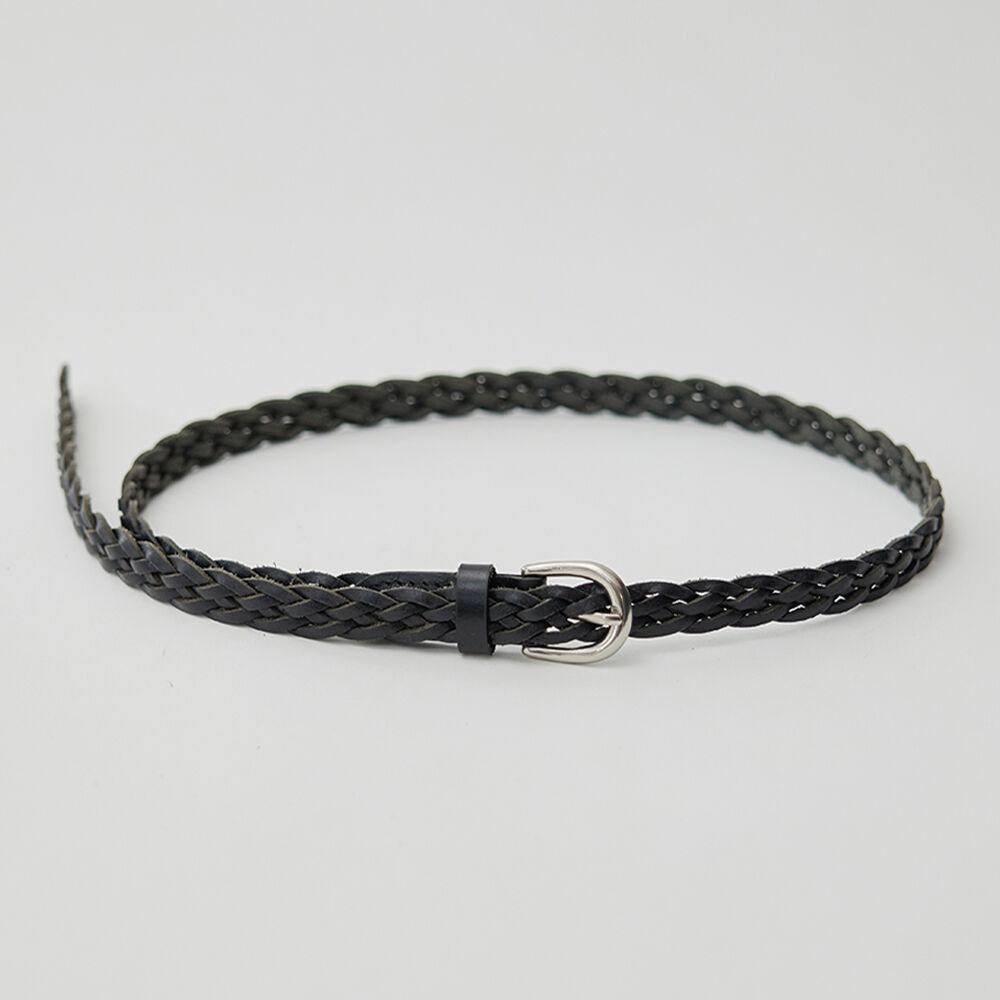 [선물옵션] 20mm braided leather belt-black