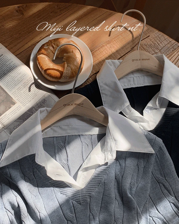 [기획특가]미지 셔츠 레이어드 가을 니트