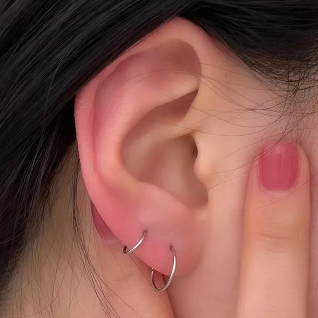 씬 세그먼트 링 피어싱 / 귀걸이 걸림없는 0.8mm 룩 귓바퀴 이너 아웃 컨츠