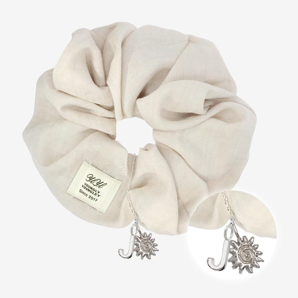 [이니셜 2개 선택/선물포장] Anniversary initial scrunchie, LINEN