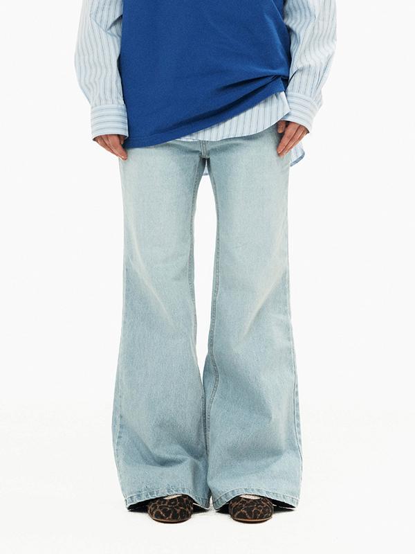 Boot-cut Cinch Back Pants / Light Blue