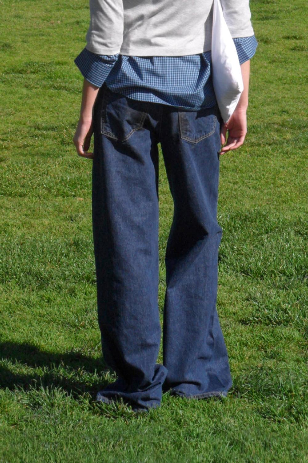 [S:6/13예약배송] WIDE-LEG JEANS_DARK BLUE
