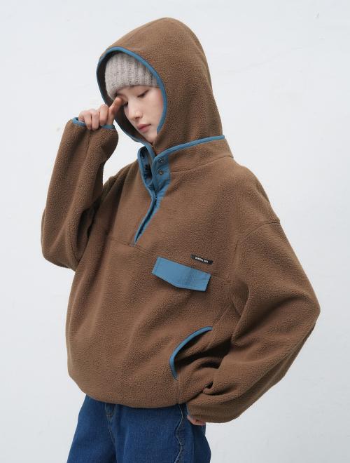 UNISEX 소프트 하이넥 플리스 아노락 세트[BROWN] / SBE4U02010