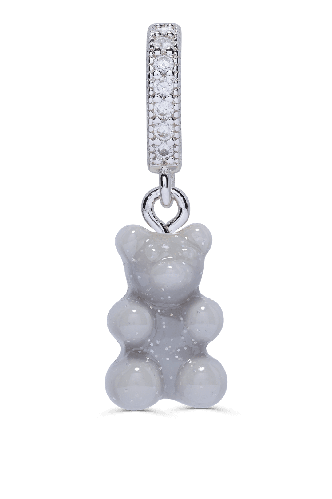 Nostalgia Bear - Pave connector - Silver Plated - Steel