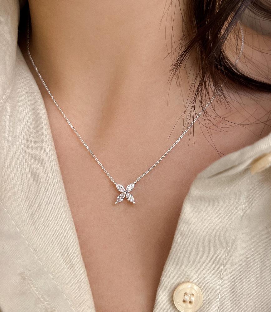 [베네노제작/무배] 샤이니 4데이지 보트 큐빅 은 목걸이