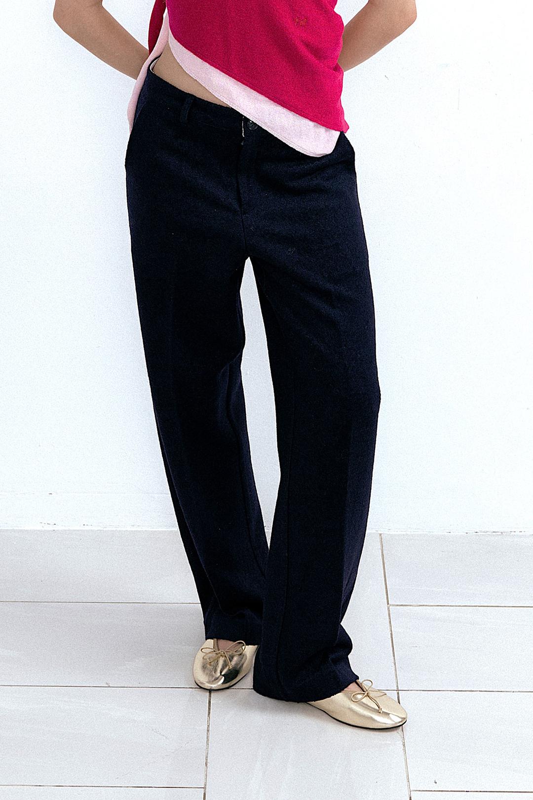 Texture Wool Slacks_Midnight