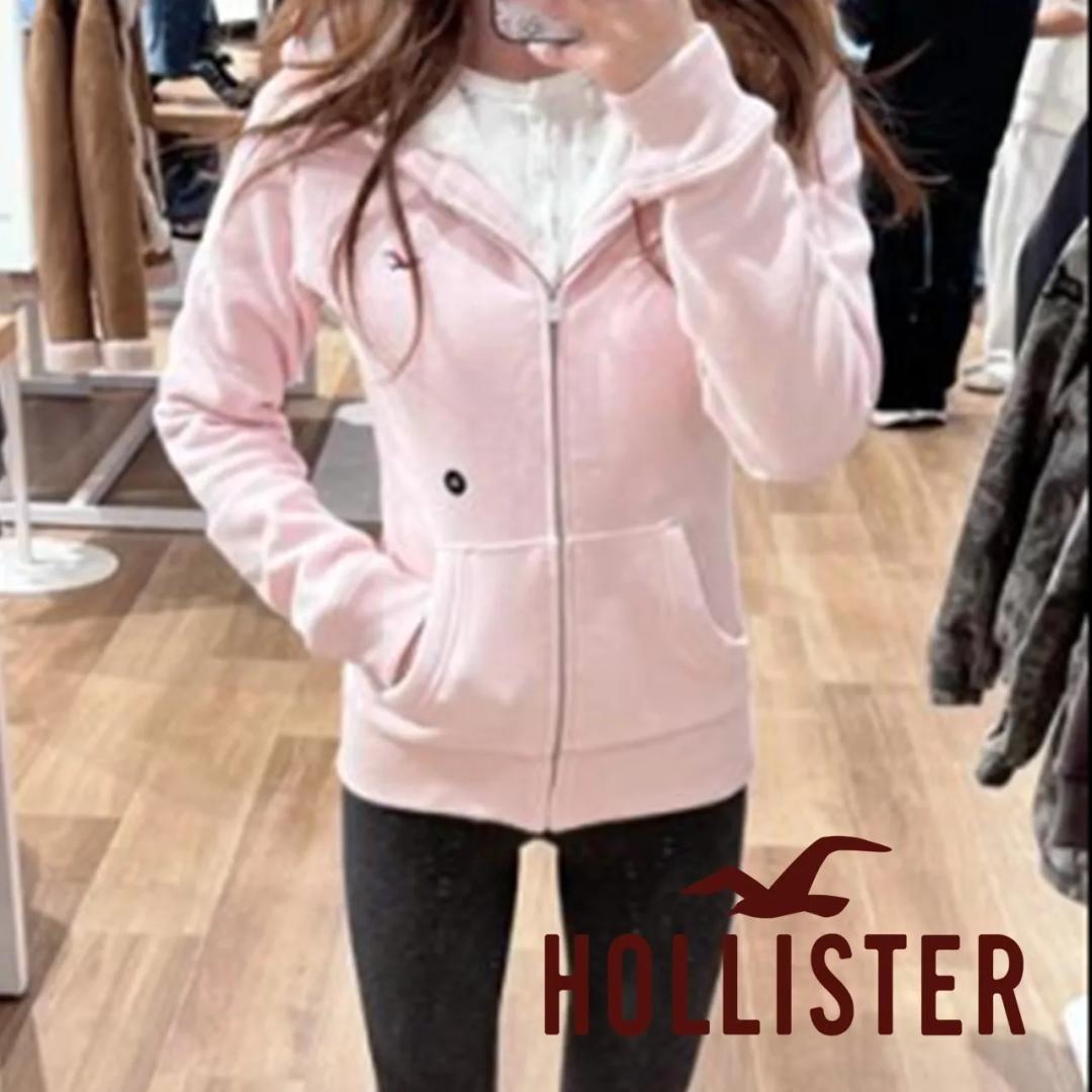 홀리스터 여성 여자 집업 겨울 Y2K 뽀글이 슈퍼 소프트 퍼안감 로고 집업 후디 후드티