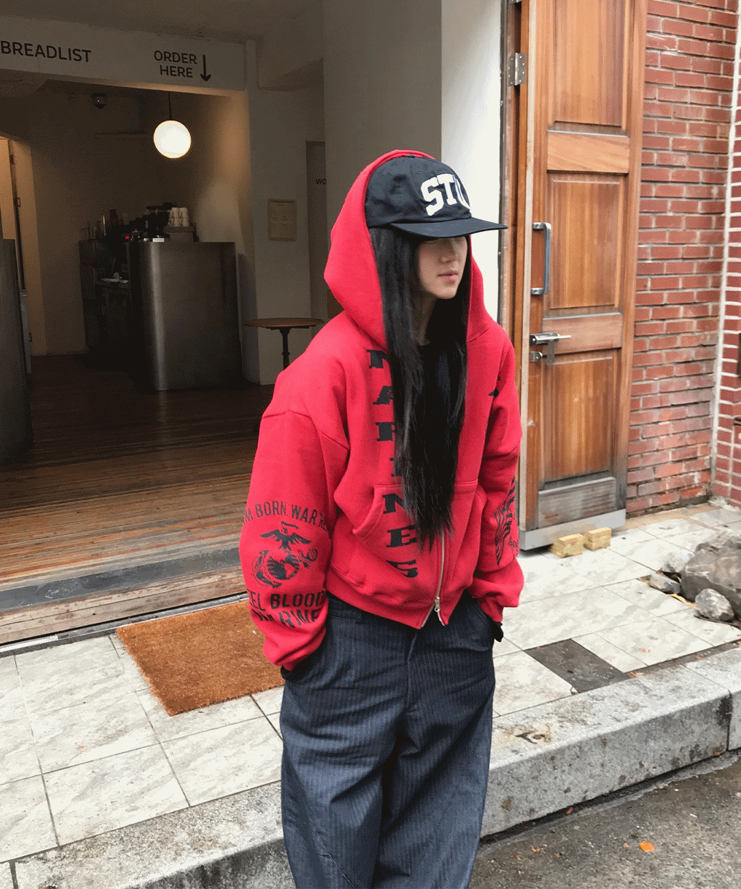 [기모] FW 마린 크롭 후드집업