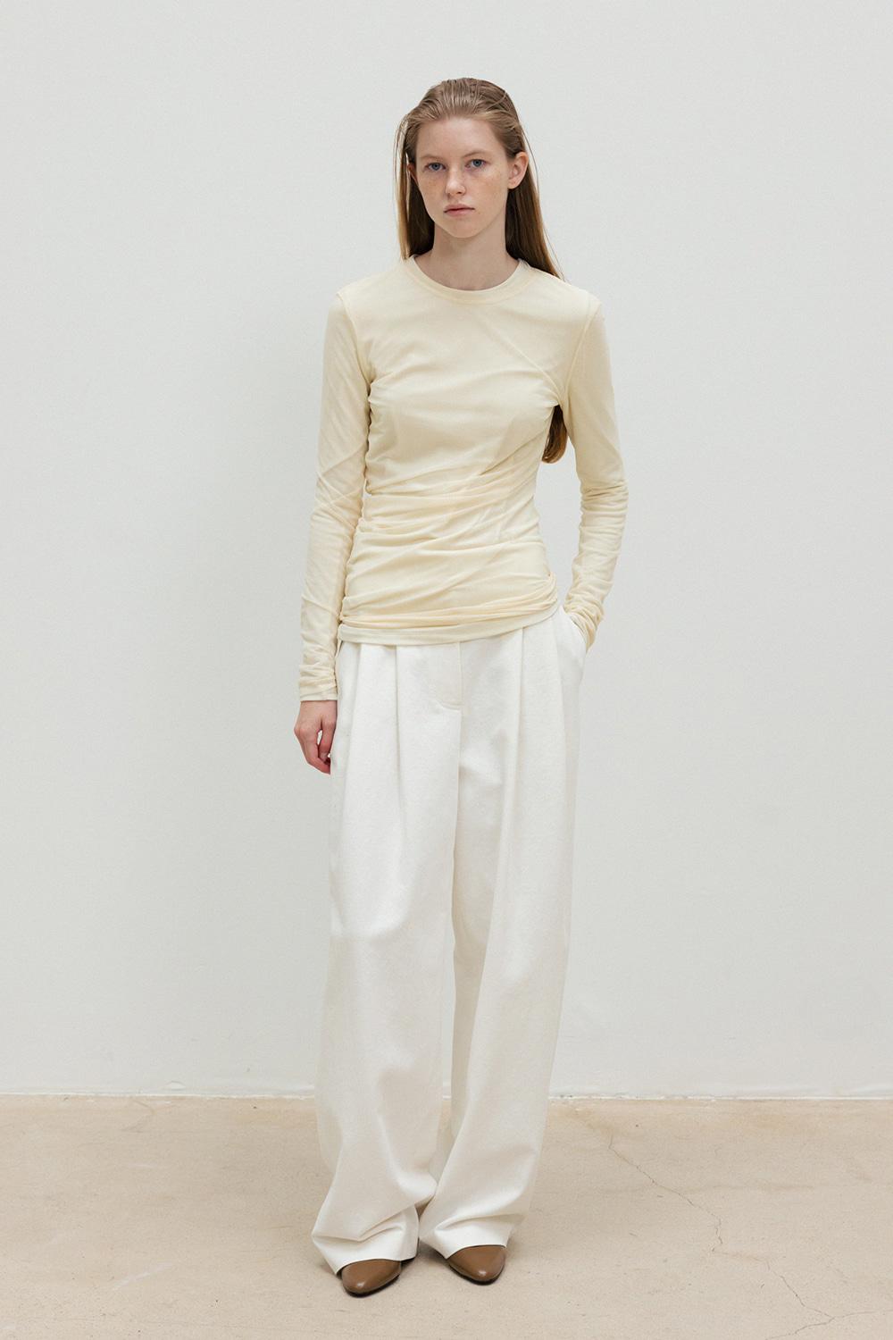 Two-Tuck Cotton Pants_White