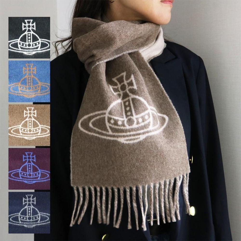 22FW 비비안웨스트우드 울 ORB 리버시블 머플러 목도리 W0023