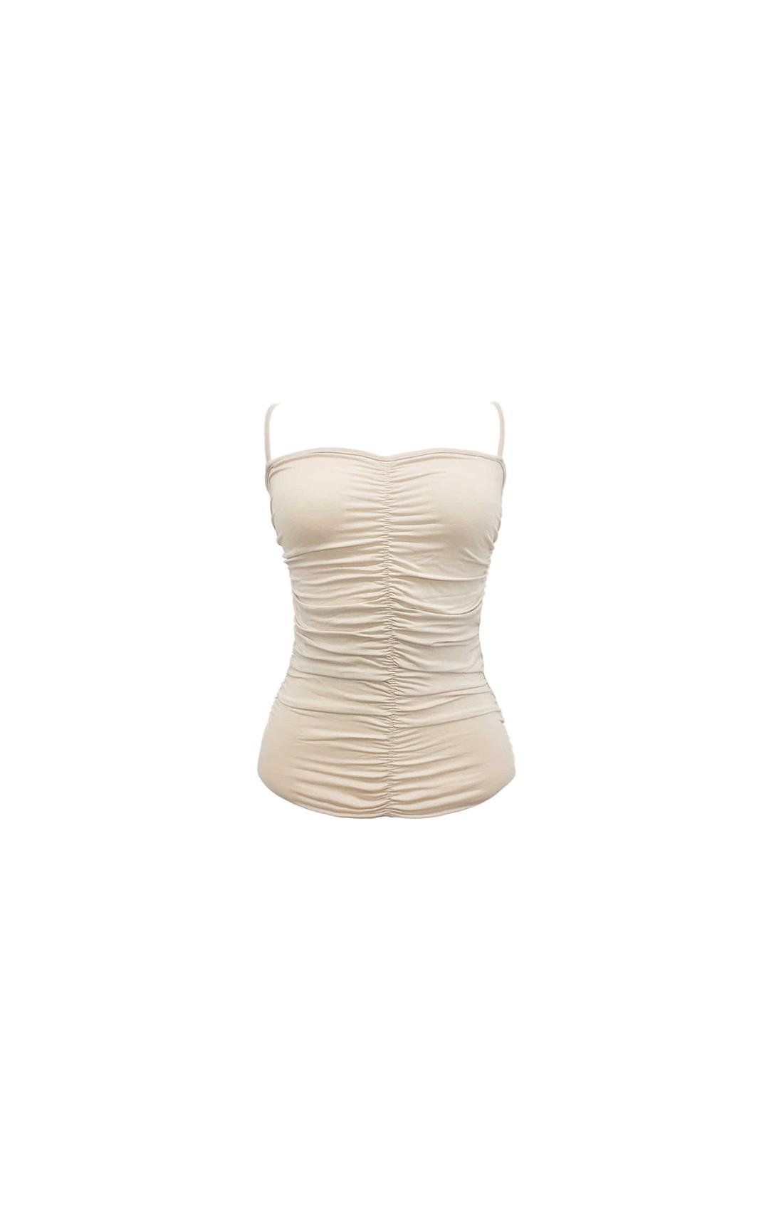 Double shirring sleeveless - Beige
