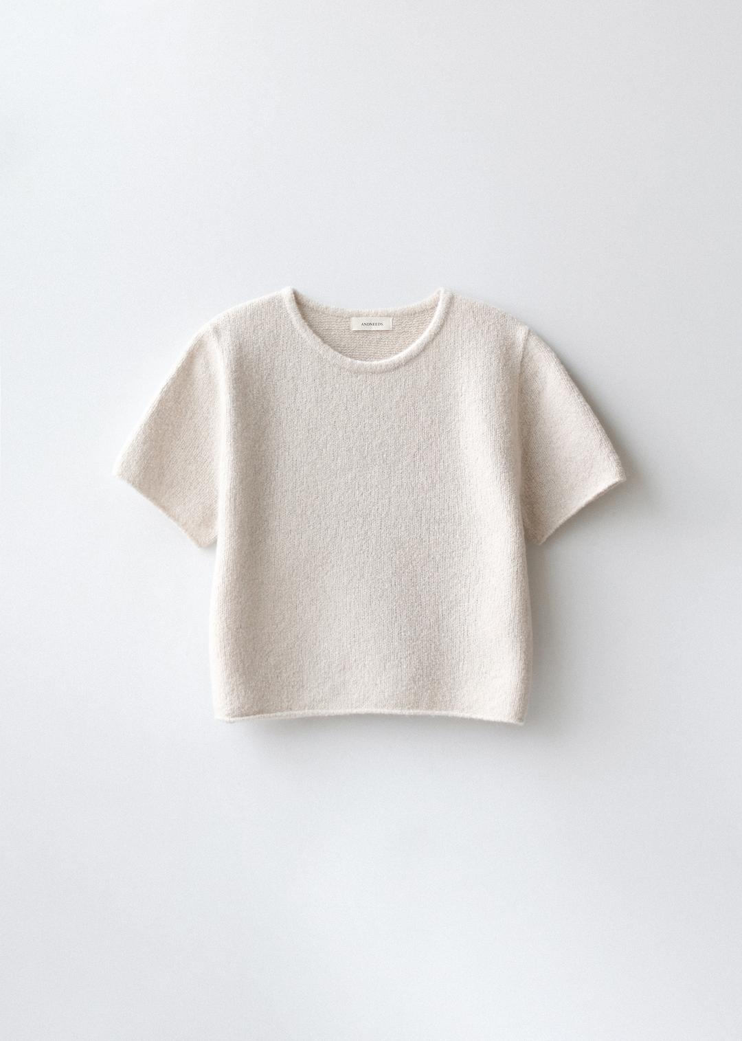 [9/15 예약배송] Collin half sleeve knit (Ivory)
