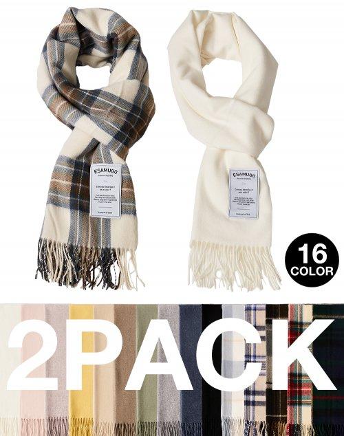 ESAMUGO 베이직 체크 머플러 2-PACK