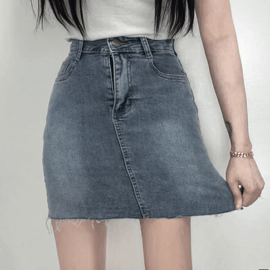 *재진행* 🦋색감깡패/미친핏🦋 쫀쫀 스판 데님 미니 스커트