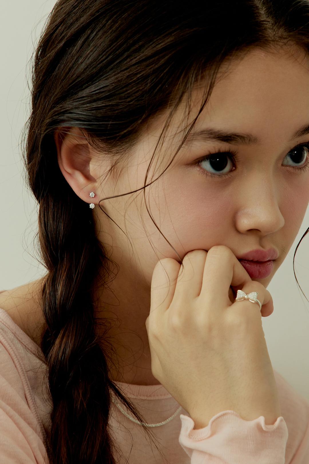 [925silver]Cubic earjacket earrings