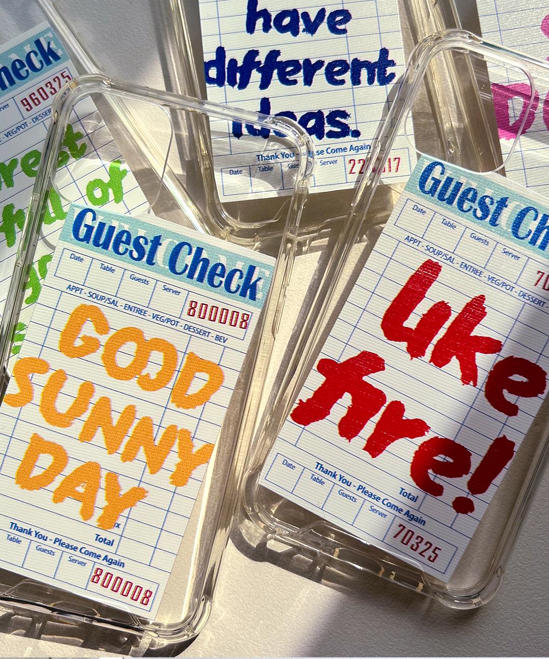 영니크 [커스텀/투명젤리] 게스트 체크 케이스 아이폰 15 14 13 12 8 7 플러스 미니 프로 갤럭시 S21 S22 S23 폰케이스 생일 우정 선물 커플케이스💕