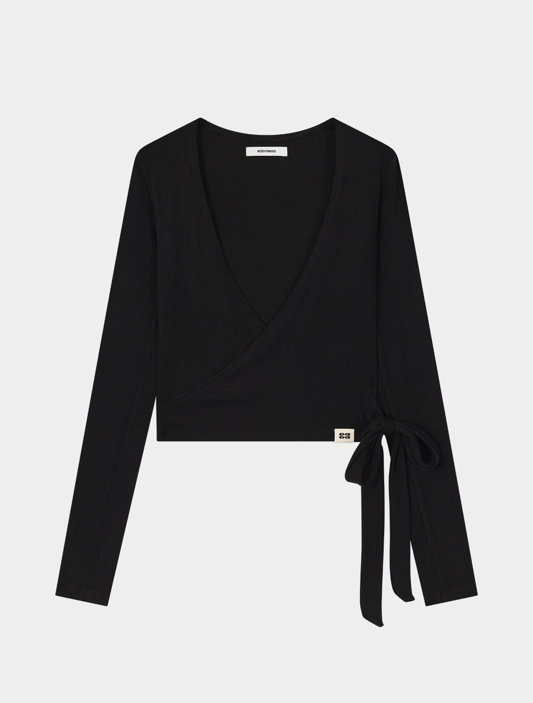 Yoga Flow Wrap Cardigan (Black)