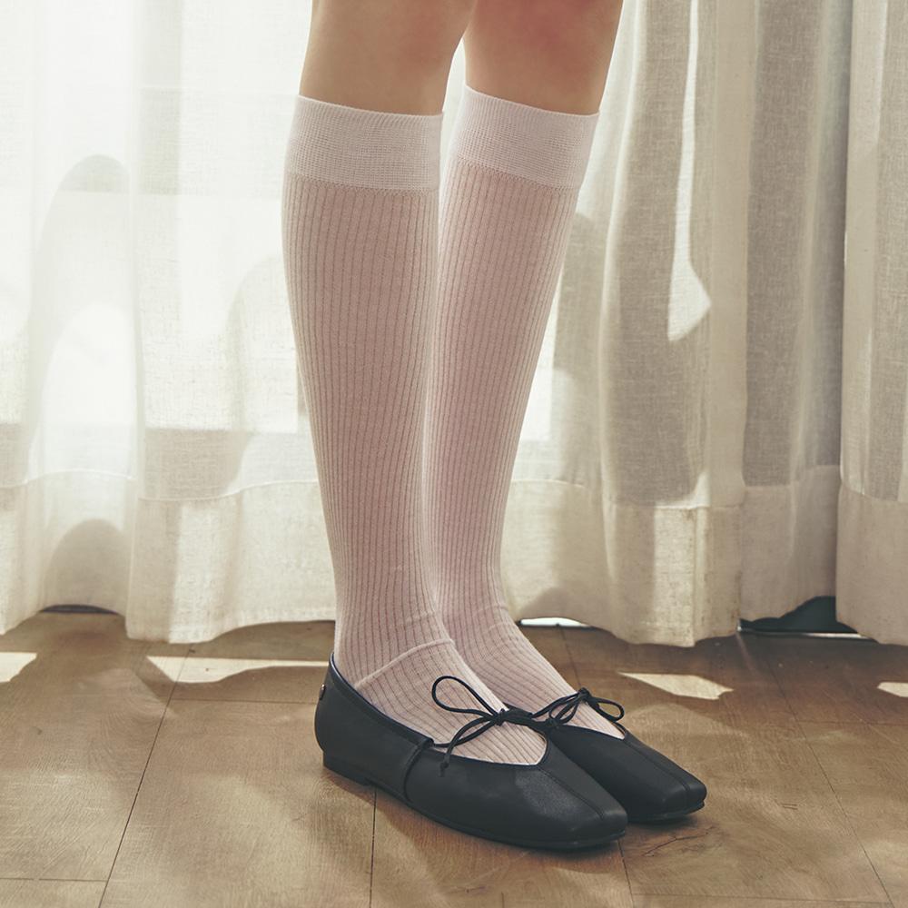 [3SET] [25SS신상] [비아리츠] 레이 시스루 골지 니삭스 3color