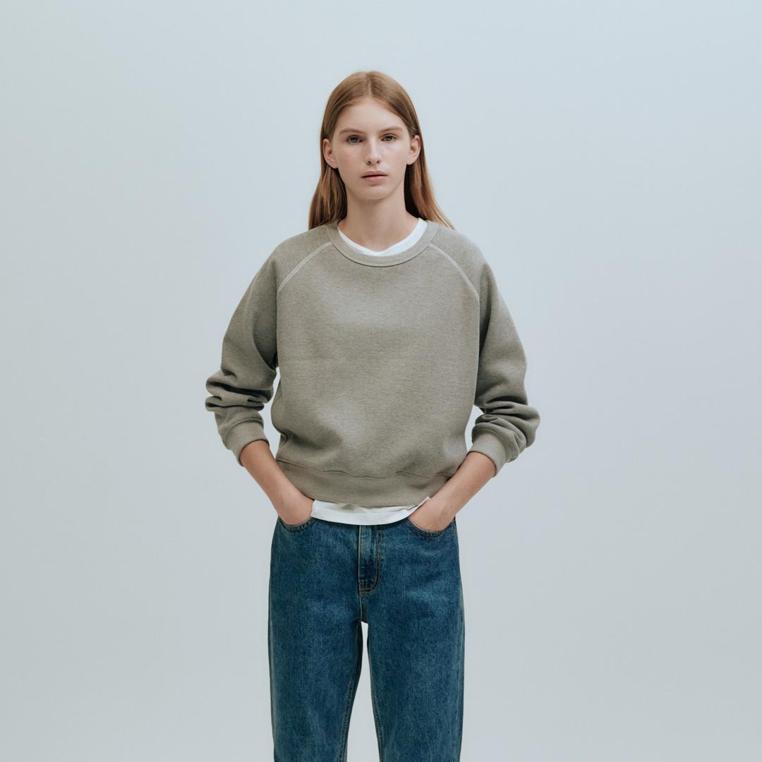 Stitch pique sweatshirt (grey)
