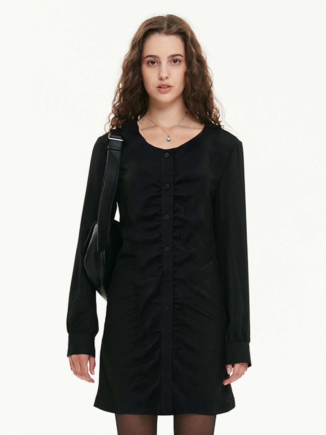 키르시 셔링 드레스 [블랙]