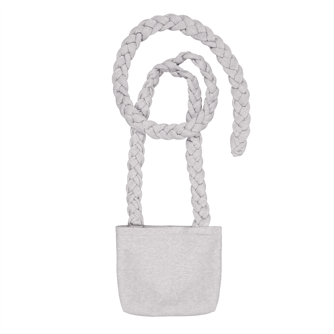 BRAIDED SCARF BAG SMALL GRAY