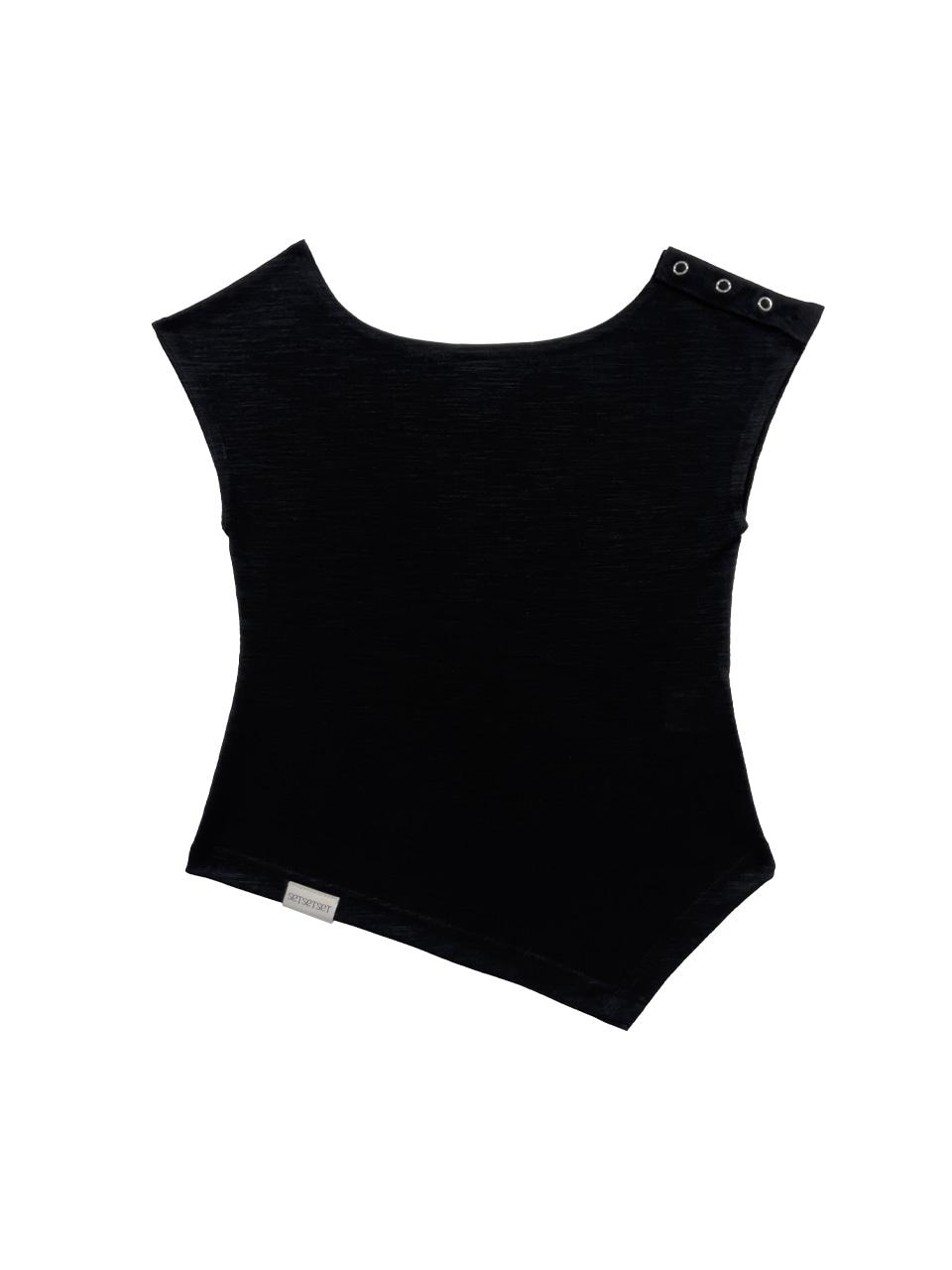 UNBALANCE SNAP T-SHIRT BLACK