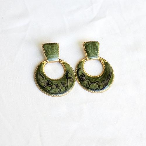 (위탁판매)  1980년대 빈티지 마블링 door knocker 귀걸이