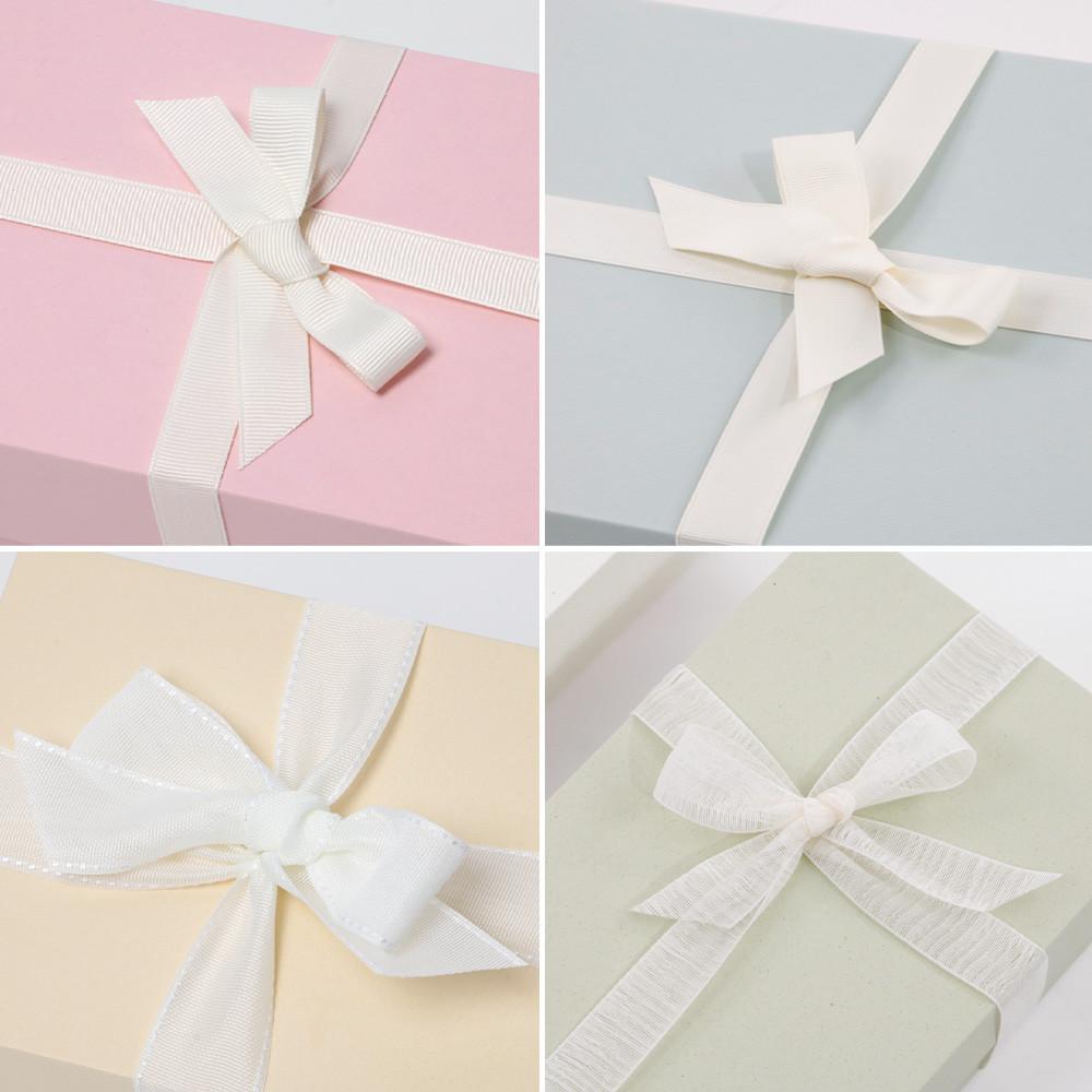 리본 5종 - 베이직 골직 스티치 오간디 선물상자 리본 (약 280cm)