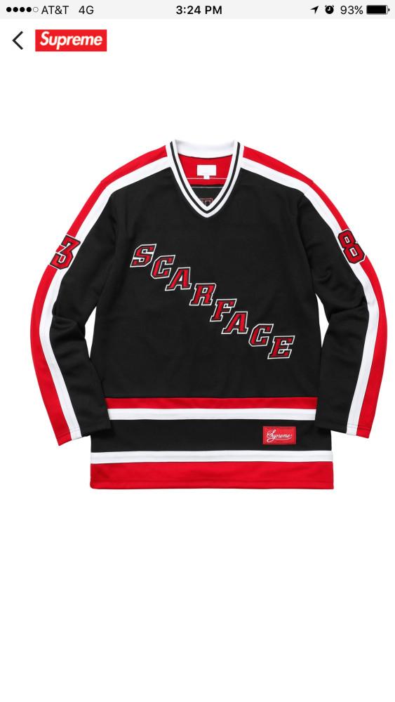 슈프림 스카페이스 하키 져지 저지 Supreme X Scarface Hockey Jersey Medium