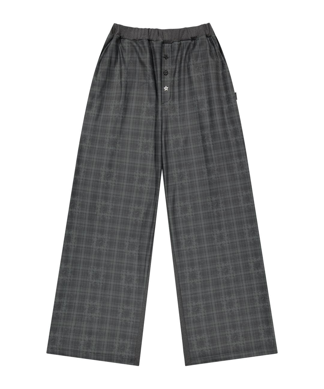 Check Sleep Jersey Pants / Charcoal