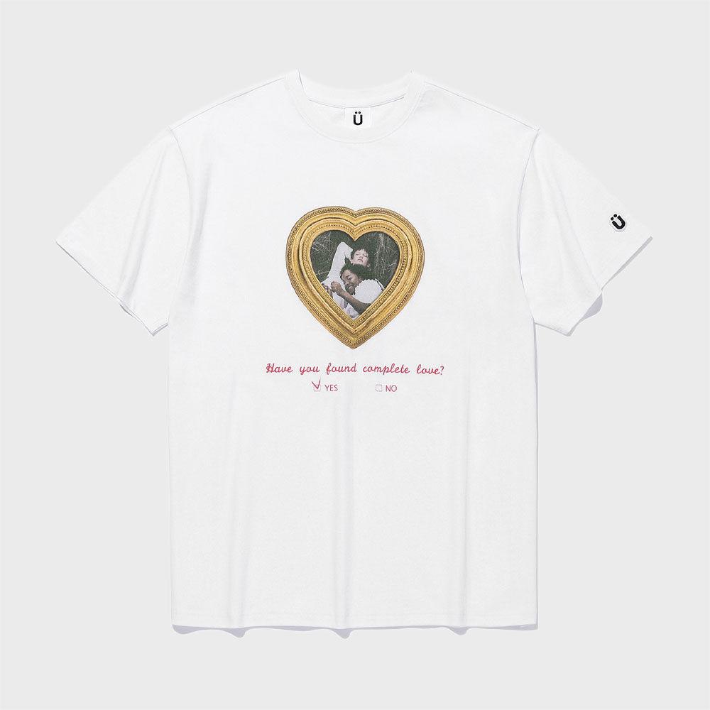 하트 프레임 티셔츠 화이트(IK2CMMT516A)