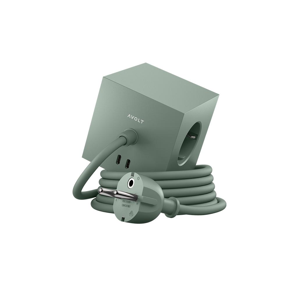 AVOLT 아볼트 스퀘어 원 멀티탭 USB-C타입 AVOLT SQUARE 1 USB-C (23064) - 오크 그린 OAK GREEN