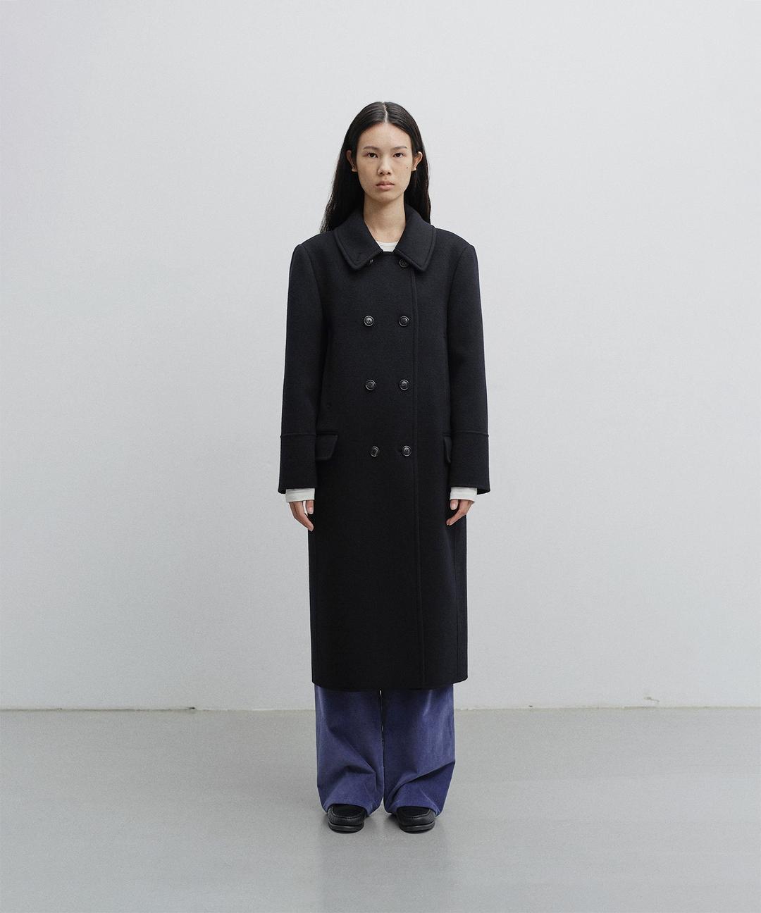 w. Charlotte Pea Coat (Dark Navy)