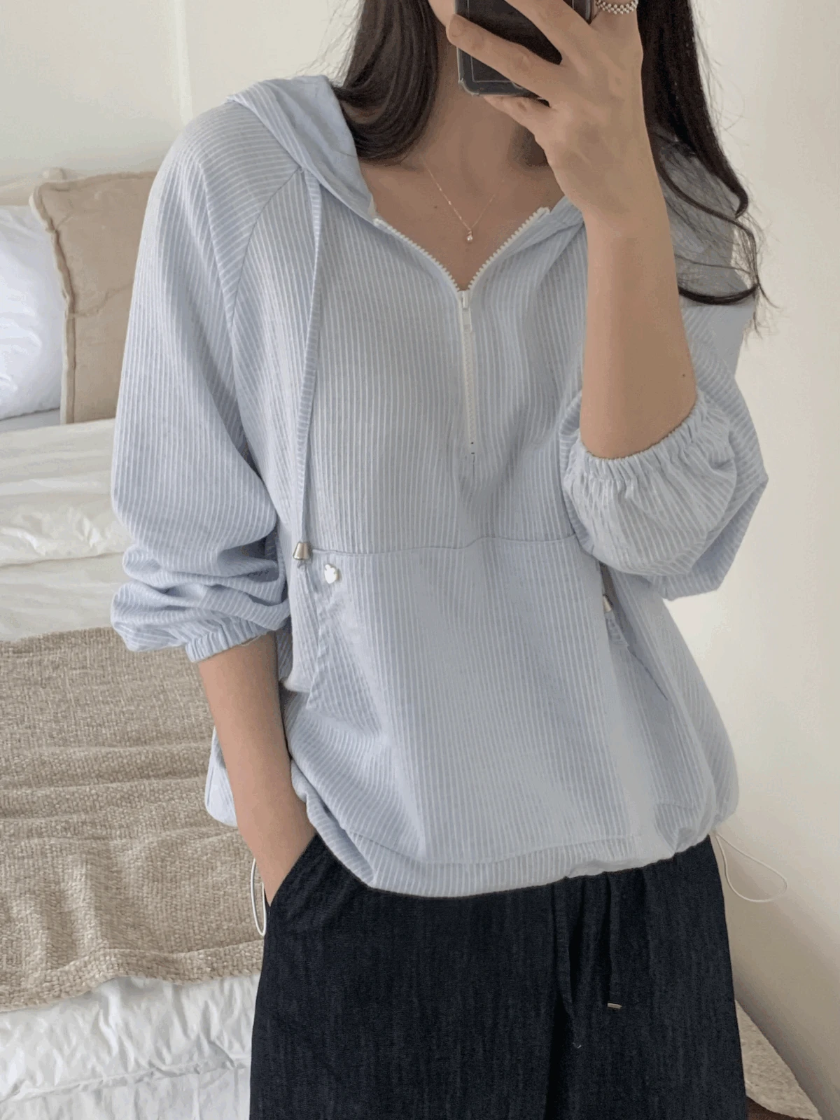 (7일이상) 코튼 후드 아노락 (2 colors)